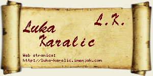 Luka Karalić vizit kartica